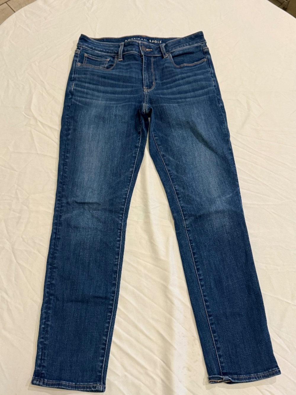 American Eagle Women’s Next Level Stretch Blue Jeans Size 8 Good Condition